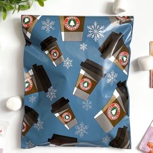 3 SETS LEFT❄️20 Peppermint Mocha & Snowflakes Poly Mailers- 10 x 13 inch
